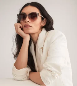 Women Cole Haan SUNGLASSES|SUNGLASSES^Flexible Square Cat Eye Sunglasses