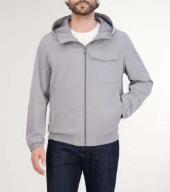 Cole Haan RAIN JACKETS|COATS & JACKETS^Men's Hooded Jacket with Rib Hem