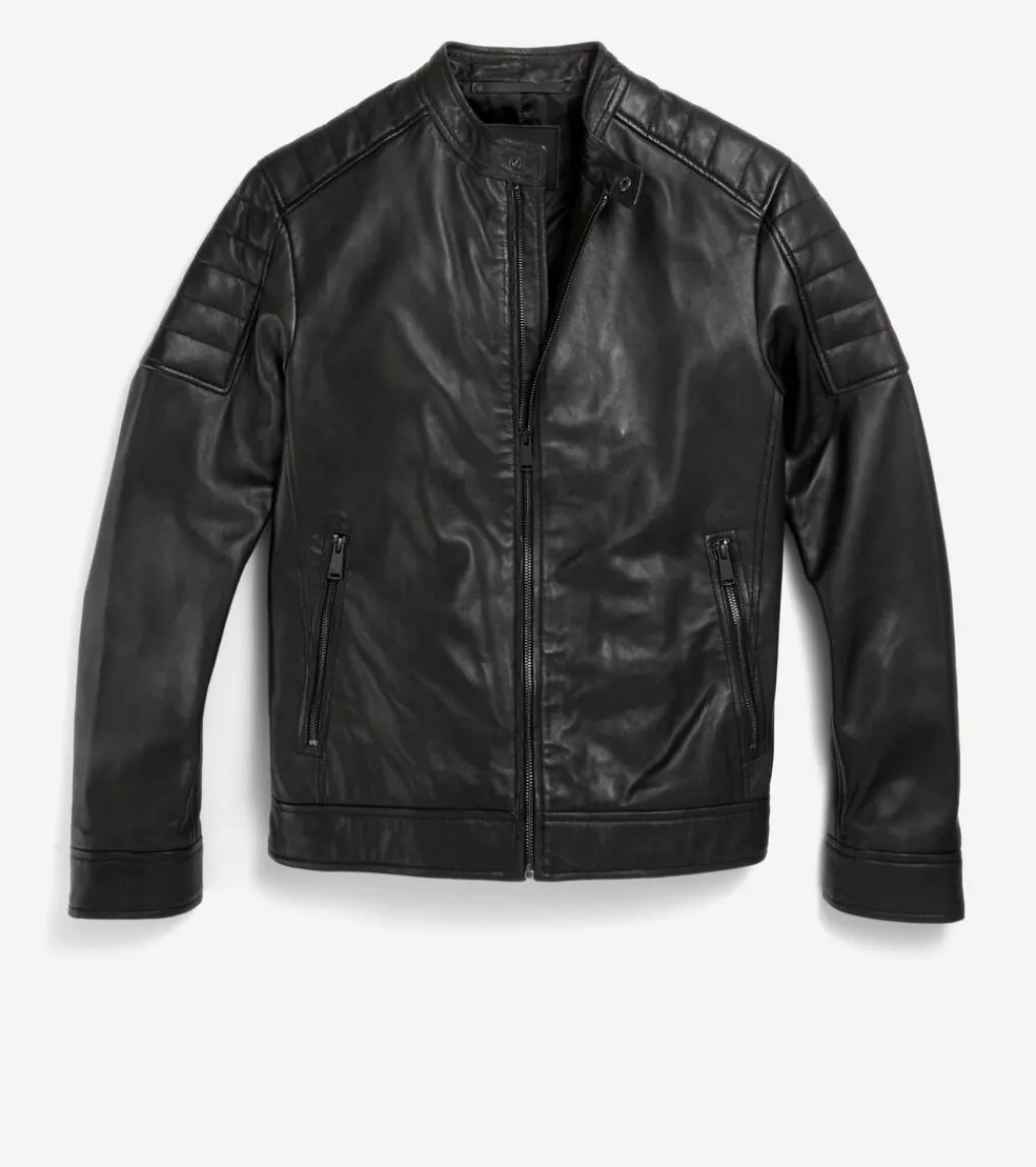 Cole Haan COATS & JACKETS|OUTERWEAR^Men's Leather Racer Jacket