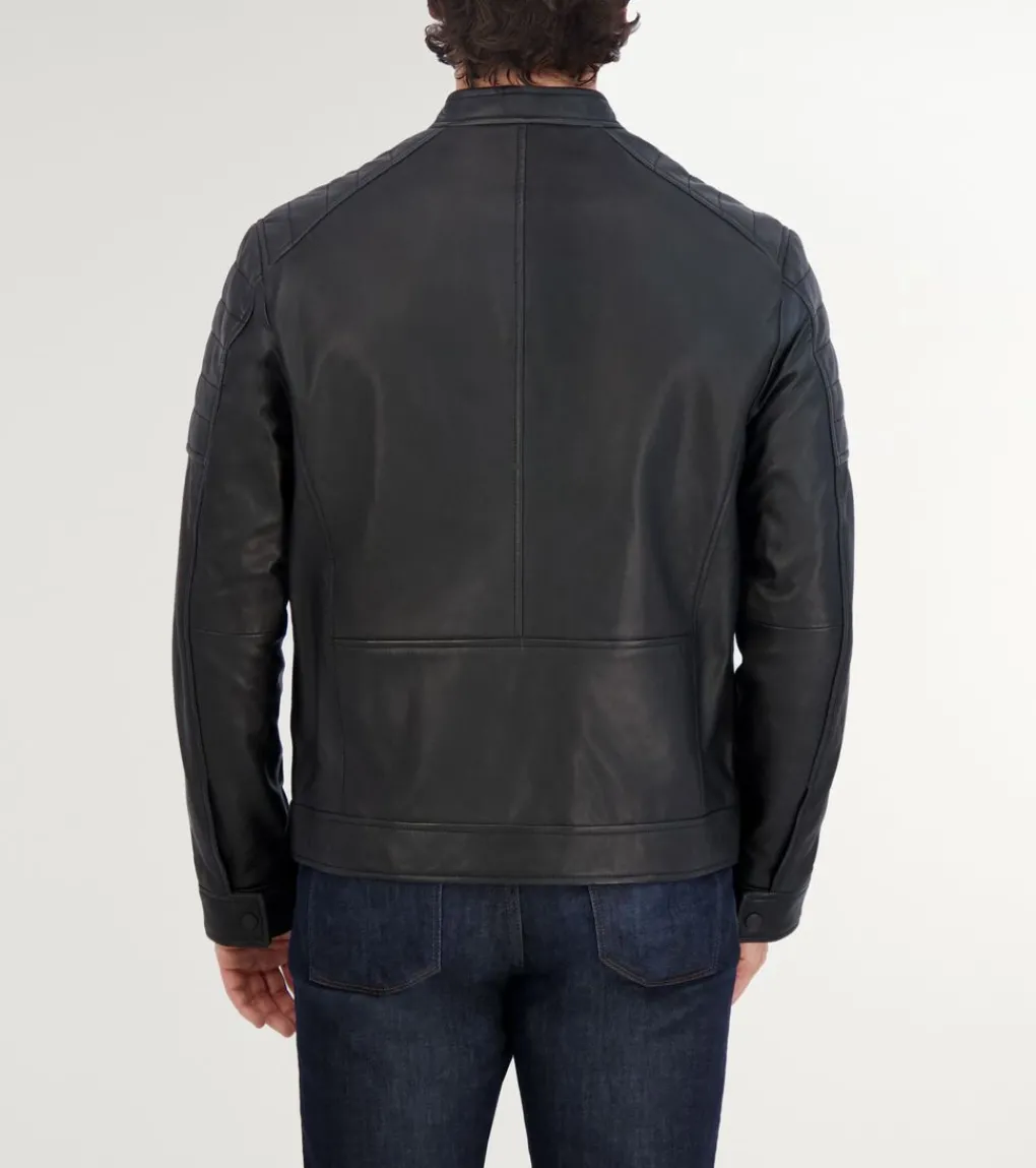 Cole Haan COATS & JACKETS|OUTERWEAR^Men's Leather Racer Jacket