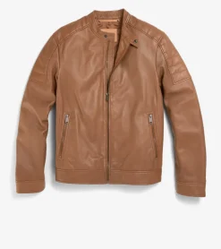 Cole Haan SUEDE & LEATHER JACKETS|COATS & JACKETS^Men's Leather Racer Jacket