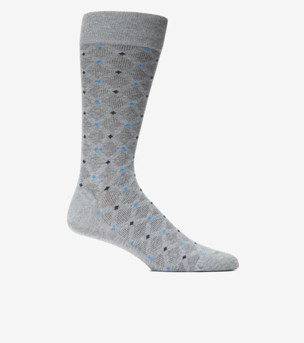 Cole Haan SOCKS|SOCKS^Men's Textured Diamond Dress Crew Socks