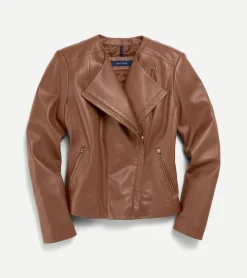 Women Cole Haan JACKETS & COATS|OUTERWEAR^Women's Asymmetrical Leather Jacket