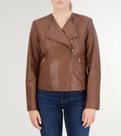 Women Cole Haan JACKETS & COATS|OUTERWEAR^Women's Asymmetrical Leather Jacket