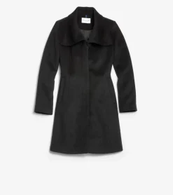 Women Cole Haan WOOL COATS & JACKETS|BLAZER & TRENCH JACKETS^Women's Convertible Collar Button-Up Coat