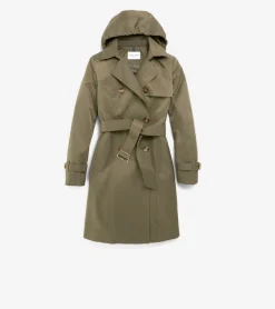 Women Cole Haan RAIN JACKETS|BLAZER & TRENCH JACKETS^Women's Cotton Rain Trench Coat