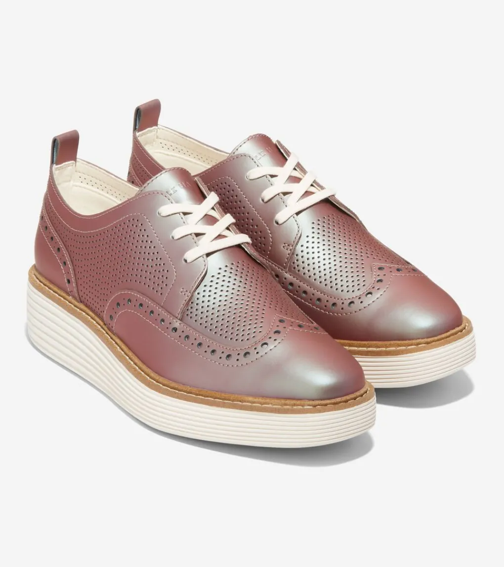 Women Cole Haan OXFORDS^Women's ØriginalGrand Platform Wingtip Oxfords