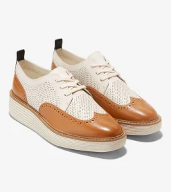 Women Cole Haan OXFORDS^Women's &Oslash;riginalGrand Platform Wingtip Oxfords