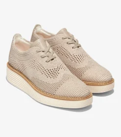 Women Cole Haan OXFORDS^Women's &Oslash;riginalGrand Platform Wingtip Oxfords