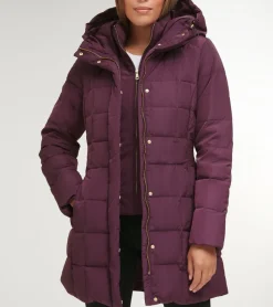 Women Cole Haan SOFTSHELL JACKETS|JACKETS & COATS^Women's 32" Signature Hooded Taffeta Down Coat