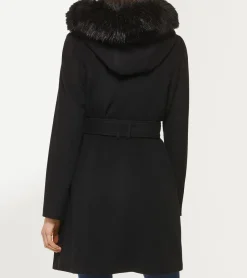 Women Cole Haan WOOL COATS & JACKETS|JACKETS & COATS^Women's 36" Slick Wool Hooded Coat