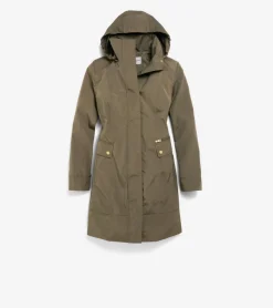 Women Cole Haan SOFTSHELL JACKETS|RAIN JACKETS^Women's Signature Packable Hooded Rain Jacket
