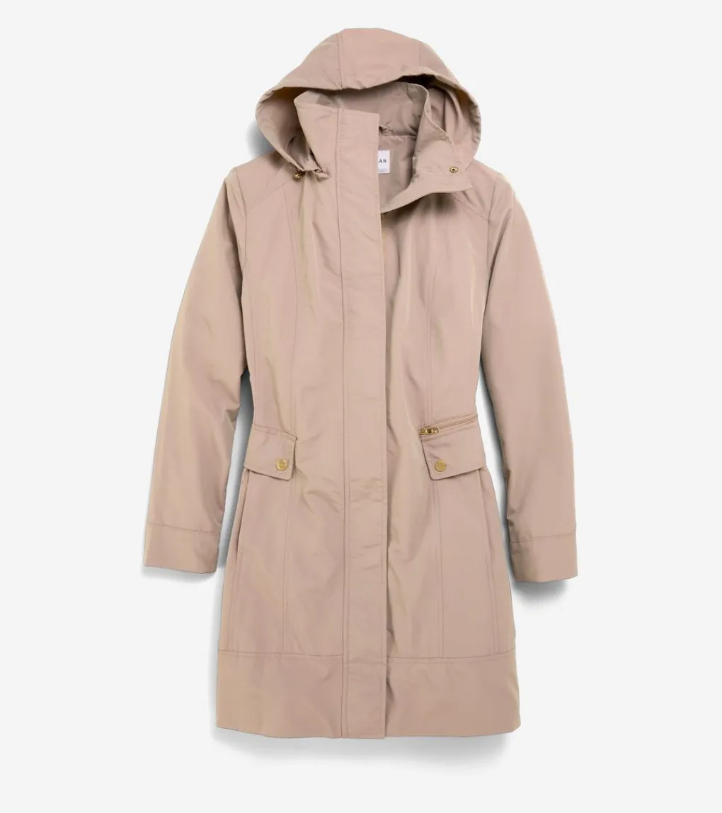 Women Cole Haan SOFTSHELL JACKETS|RAIN JACKETS^Women's Signature Packable Hooded Rain Jacket