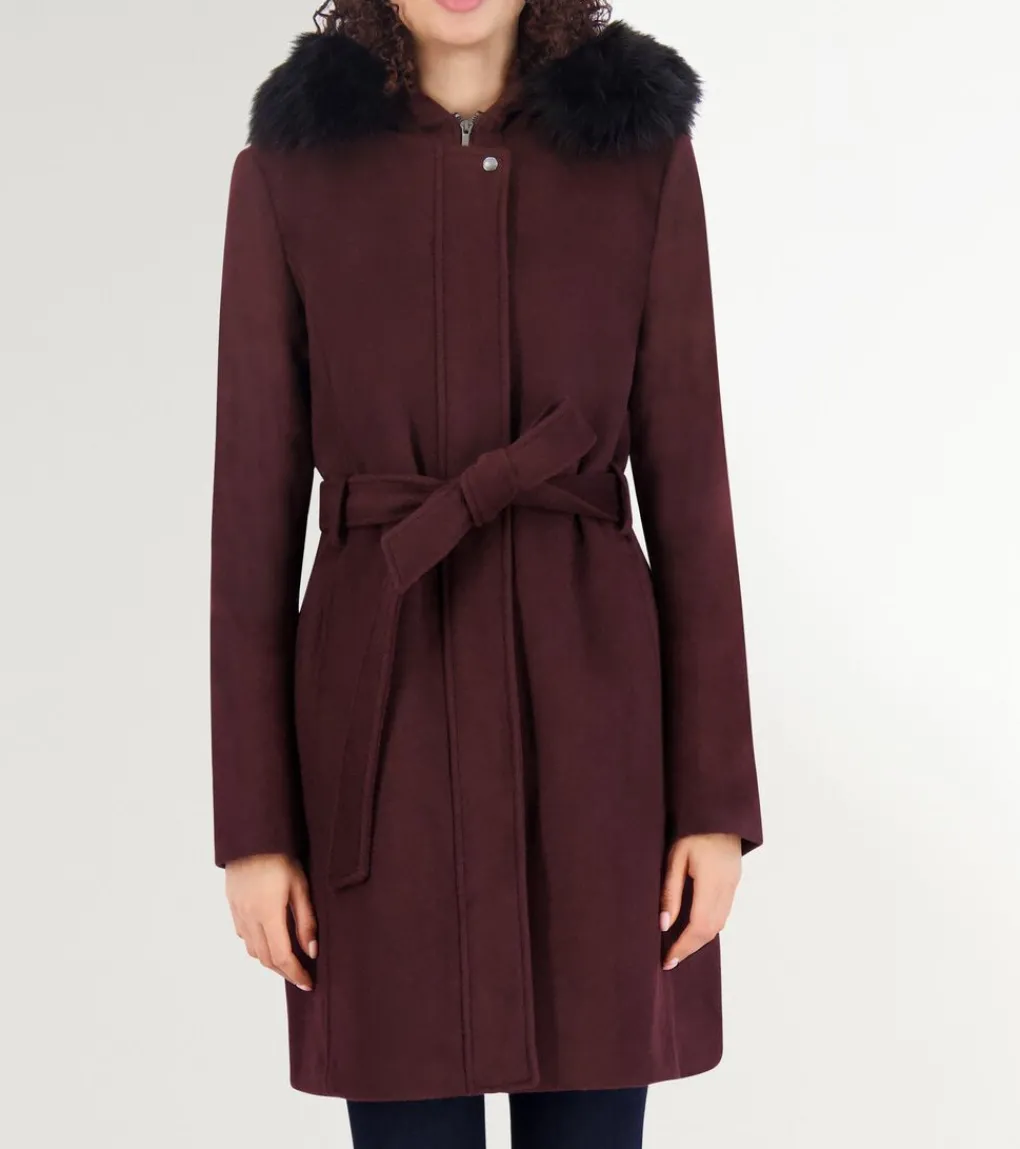 Women Cole Haan WOOL COATS & JACKETS|BLAZER & TRENCH JACKETS^Women's Slick Wool Hooded Coat