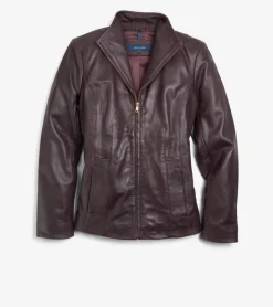 Women Cole Haan SUEDE & LEATHER JACKETS|JACKETS & COATS^Women's Wing Collar Leather Jacket